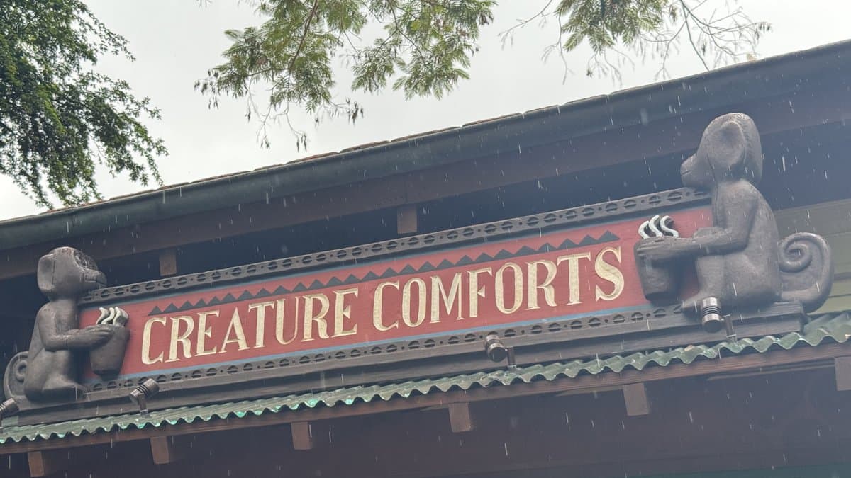 Creature Comforts at Disney's Animal Kingdom — a Starbucks-licensed coffee and snack spot on Discovery Island serving specialty drinks and pastries.