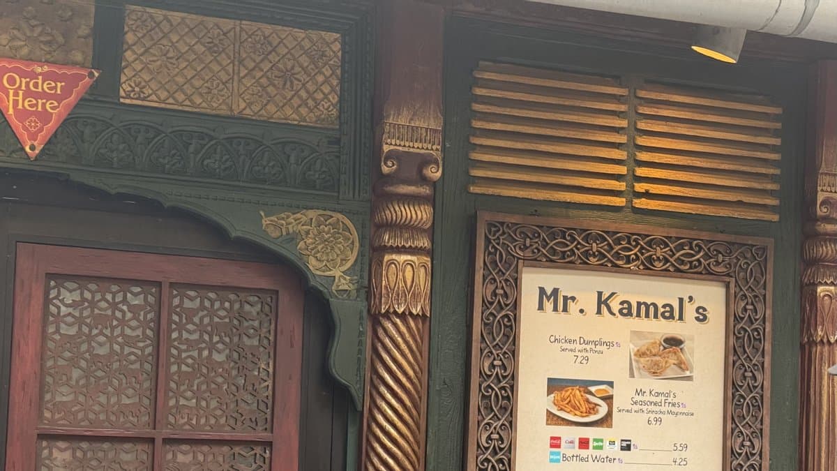 Mr. Kamal's at Disney's Animal Kingdom — a quick-service seasoning and spice stand in the Asia section serving seasoned chickpeas and Middle Eastern-inspired snacks.