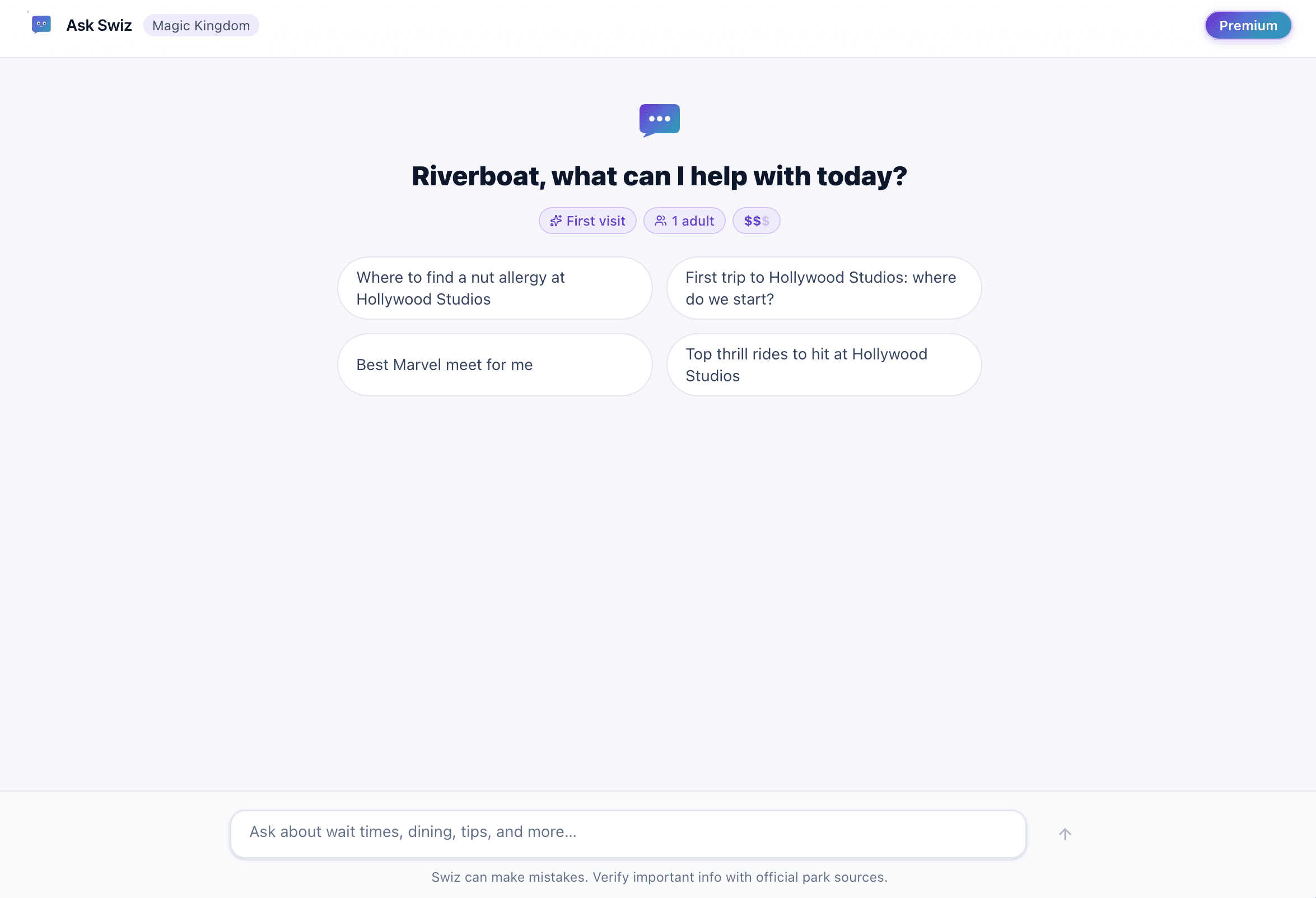 ParkSwiz product screenshot: Ask Swiz