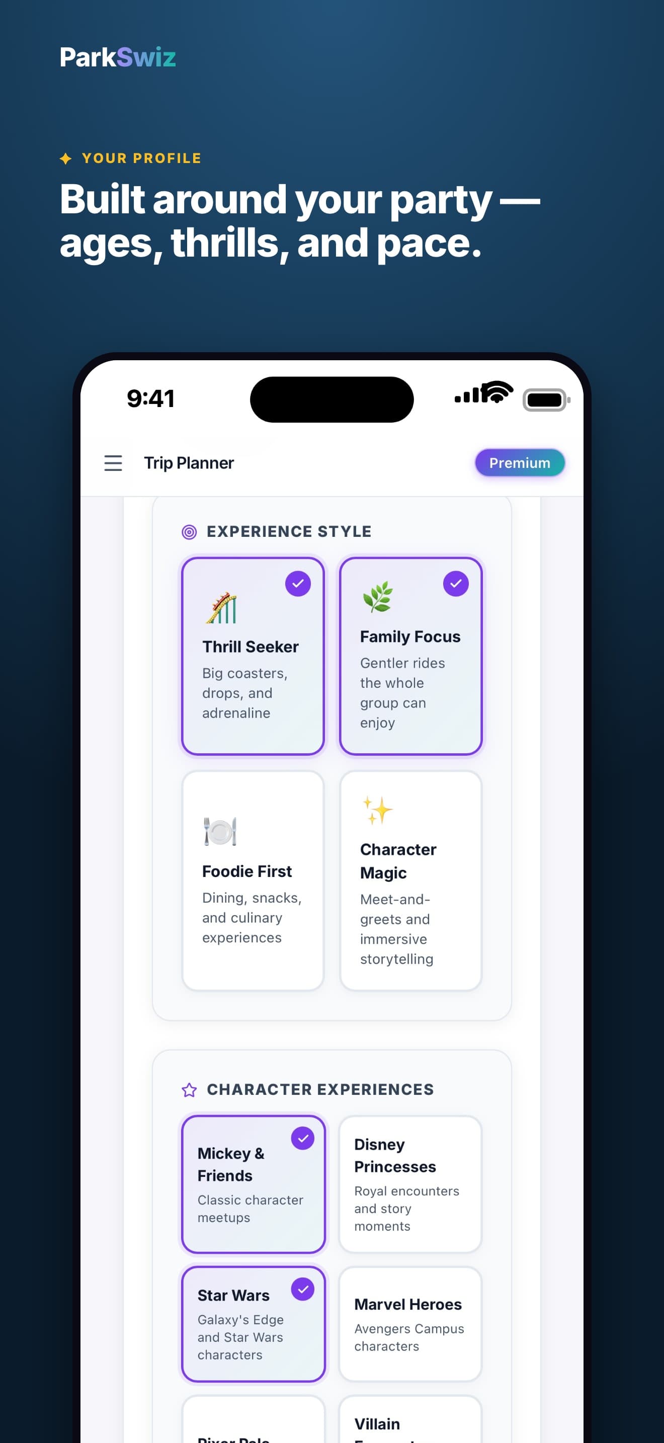 ParkSwiz iPhone screenshot: Trip profile
